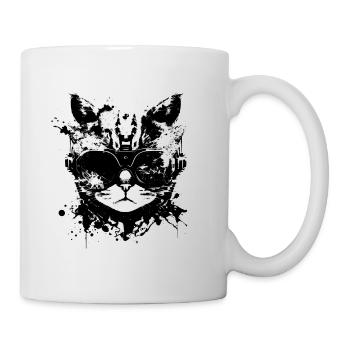 Cyberpunk Cat, Cat's Head, Robot, Cyborg - Mug - white - Right