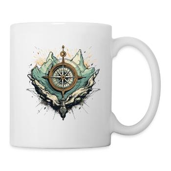 Compass Mountains Rocks - Mug - white - Right