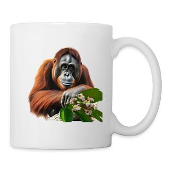 Orangutans often live only in captivity - Mug - white - Right