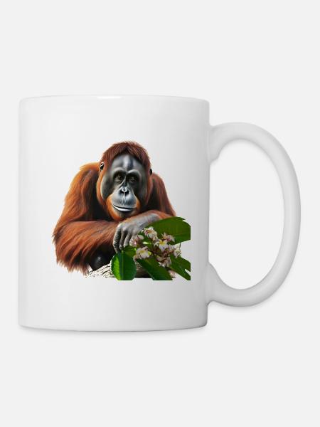 Orang-Utans leben oft nur noch in Gefangenschaft - Tasse - Weiß