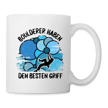 Vintage Bouldern Boulderer Klettern Kletterer - Tasse - Weiß - Rechts