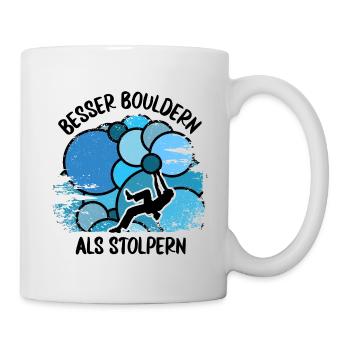 Vintage Bouldern Boulderer Klettern Kletterer - Tasse - Weiß - Rechts