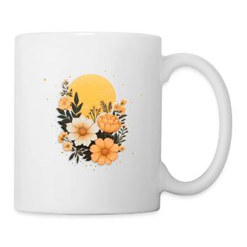 Gold Moon Blumen - Tasse - Weiß - Rechts