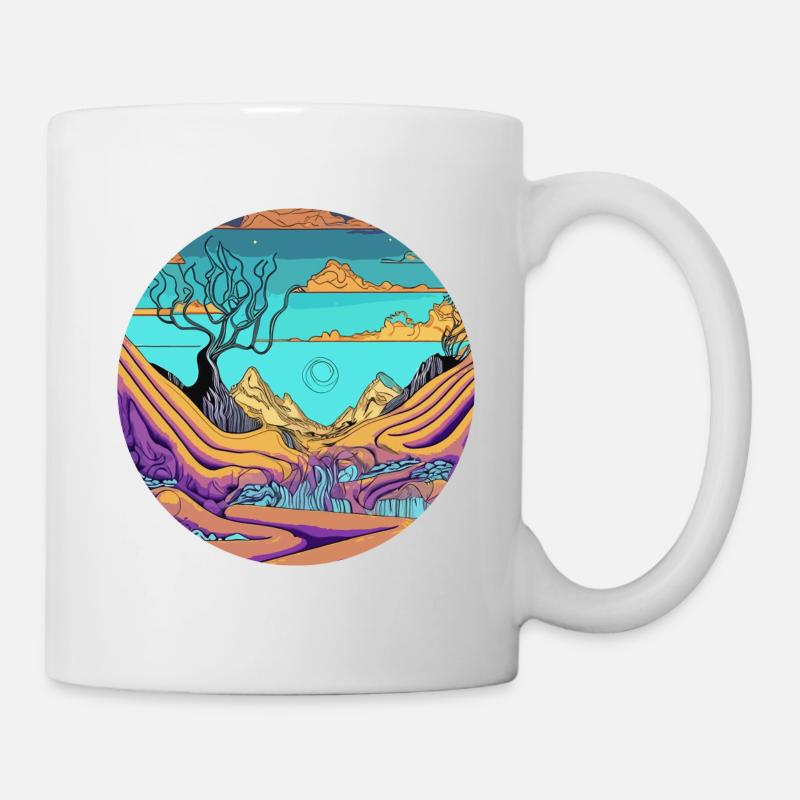 Sonnenaufgang im Psychedelic Valley - Tasse - Weiß