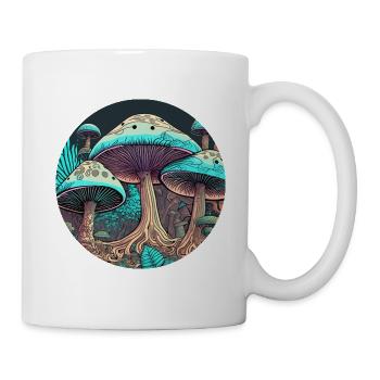 Jungle de champignons psychédéliques - Mug blanc - blanc - Droite