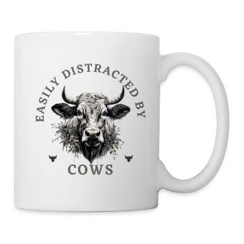 Easily distracted by cows - Mug - white - Right