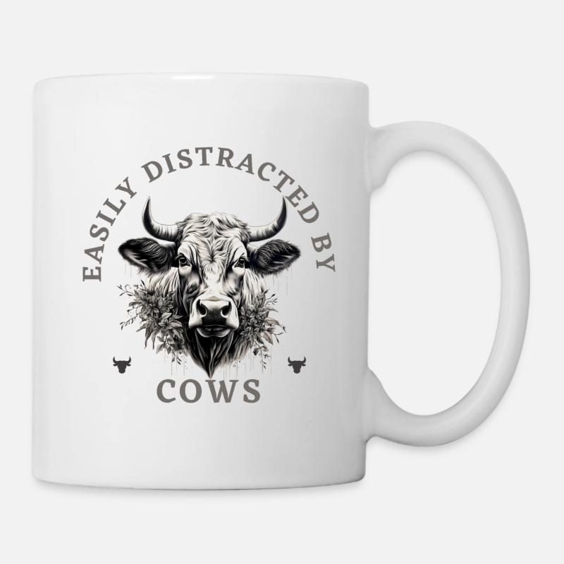 Easily distracted by cows - Mug - white
