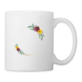 Tropical flower wreath, customizable - Mug - white - Right