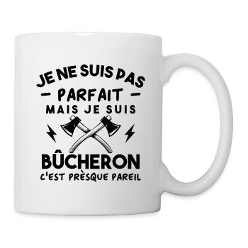 Je ne suis pas parfait mais je suis bûcheron - Mug blanc - blanc - Droite