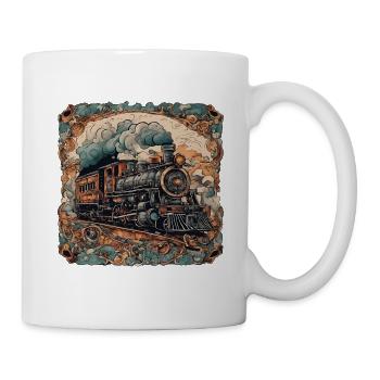 Zug / Lokomotive / Dampflok / Eisenbahn / Lock - Tasse - Weiß - Rechts