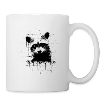 Funky Urban Raccoon Graffiti Street Art Waschbär - Mug - white - Right
