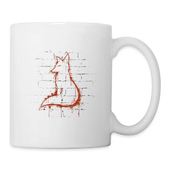 Urban Graffiti Street Art Fuchs Silhouette - Tasse - Weiß - Rechts
