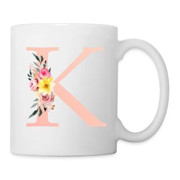 K Monogramme Floral - Mug blanc - blanc - Droite