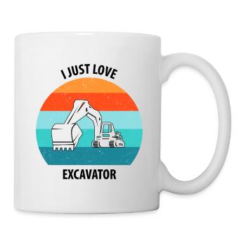 Excavatrice Excavateur Conducteur d’excavatrice Camion d’excavatrice - Mug blanc - blanc - Droite