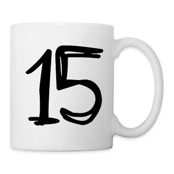 15. 15 YEARS. 15th ANNIVERSARY. BIRTHDAY 15 YEARS. - Mug - white - Right