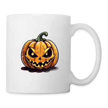 Bedrohlicher Jack o' Lantern Kürbis - Tasse - Weiß - Rechts