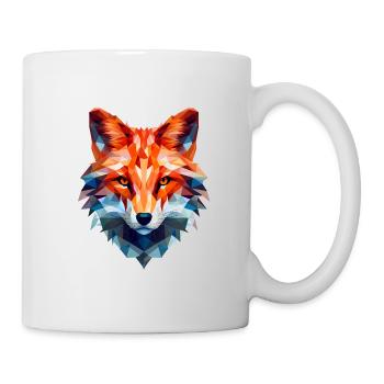 Geometric fox head in triangle look - Mug - white - Right