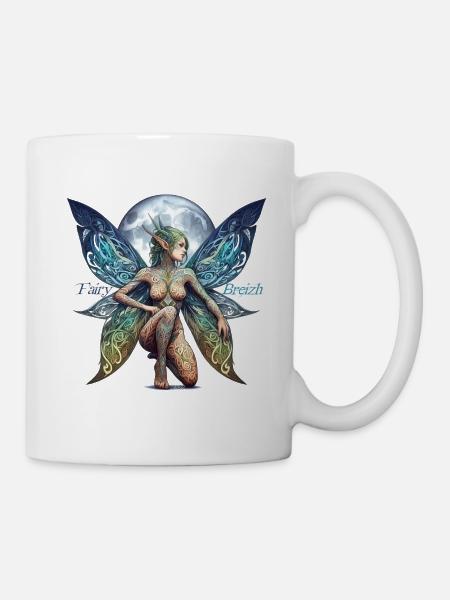 Moon Butterfly Fairy von FairyBreizh - Tasse - Weiß