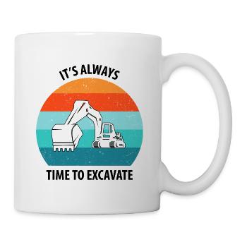 Excavatrice Conducteur d’excavatrice Camion d’excavatrice - Mug blanc - blanc - Droite