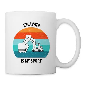 Excavatrice Conducteur d’excavatrice Camion d’excavatrice - Mug blanc - blanc - Droite