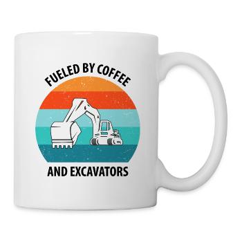 Bagger Baggerfahrer Baggerwagen - Tasse - Weiß - Rechts