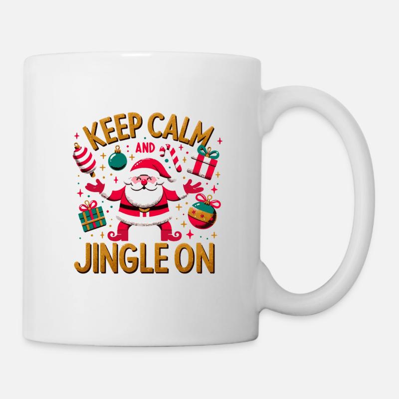 Gardez votre calme et jingle sur la conception de Noël - Mug blanc - blanc