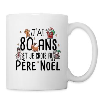 80 Ans Anniversaire Cadeau Père Noël Humour - Mug blanc - blanc - Droite
