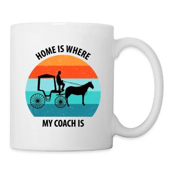 Calèche de cocher Calèche tirée par des chevaux Calèche - Mug blanc - blanc - Droite
