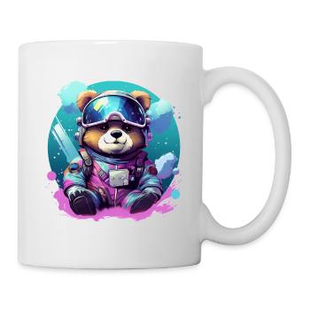 Cute Baby Bear in Winter Look Gift Teddy Bear - Mug - white - Right