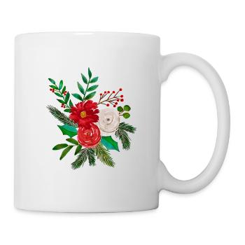 Winter Weihnachten Watercolor Christmas Florals - Mug - white - Right