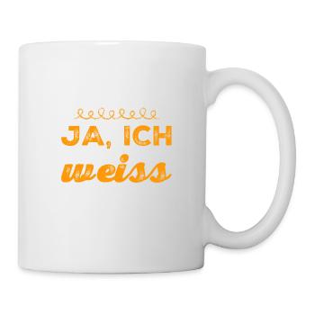 ja, ich weiß - Tasse - Weiß - Rechts
