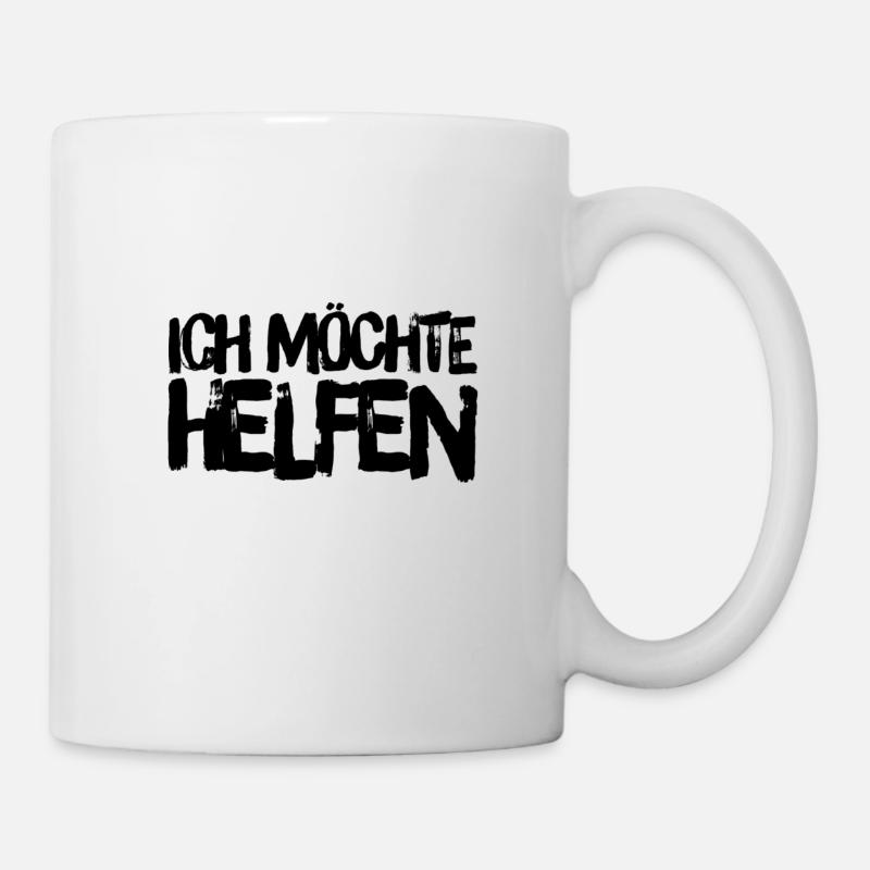 ich will helfen - Tasse - Weiß