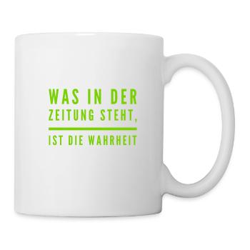 das was in der Zeitung steht - Tasse - Weiß - Rechts