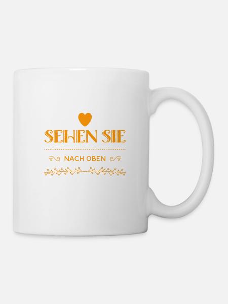 nach oben kucken - Tasse - Weiß