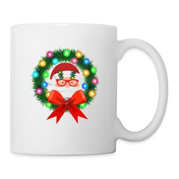 Santa Claus in wreath - Mug - white - Right