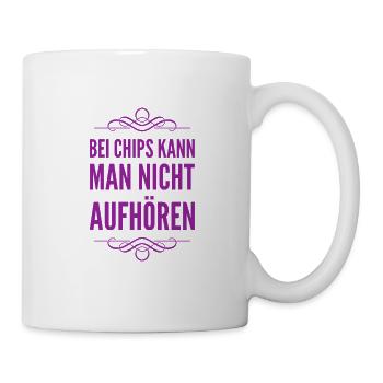 bei Chips kann man nicht aufhören - Tasse - Weiß - Rechts