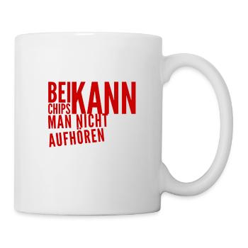 ich steh auf Chips - Tasse - Weiß - Rechts
