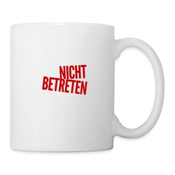 nicht betreten - Tasse - Weiß - Rechts