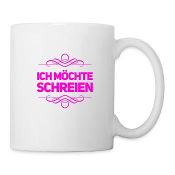 schreien geht immer - Tasse - Weiß - Rechts