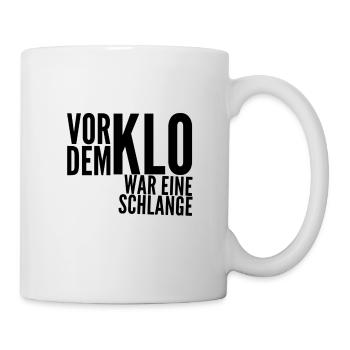 eine Schlange vor dem Klo - Tasse - Weiß - Rechts