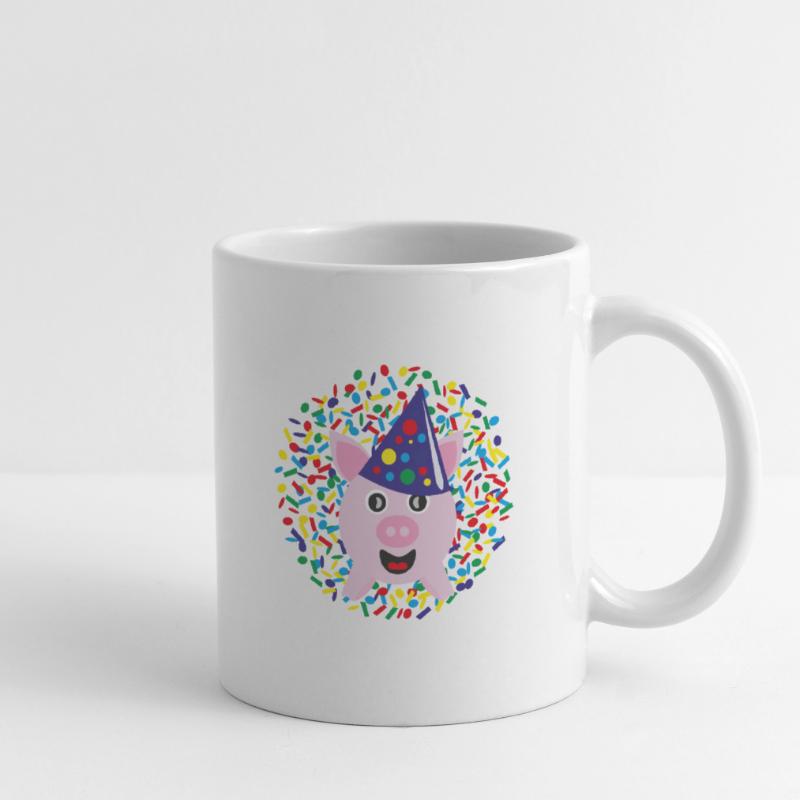 Glücksschwein zu Silvester, Neujahr oder Karneval. Tasse