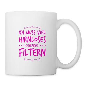 hirnloses Gebrabbel - Tasse - Weiß - Rechts