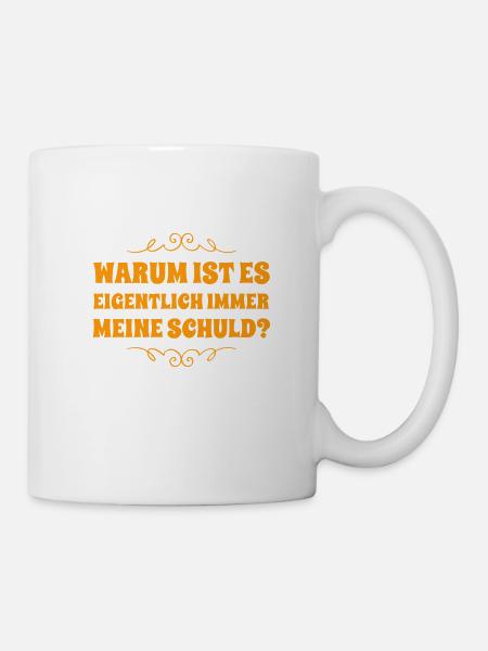 bin ich schuld? - Tasse - Weiß