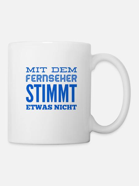 der Fernseher ist kaputt - Tasse - Weiß