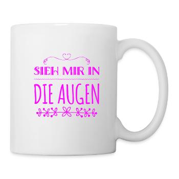 ich steh auf Augenkontakt - Tasse - Weiß - Rechts