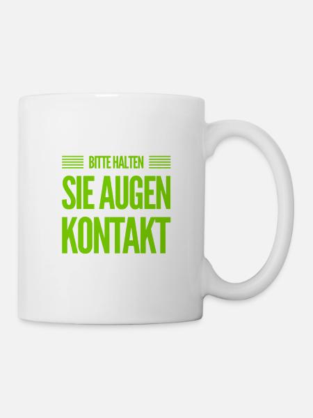 halte Augenkontakt - Tasse - Weiß