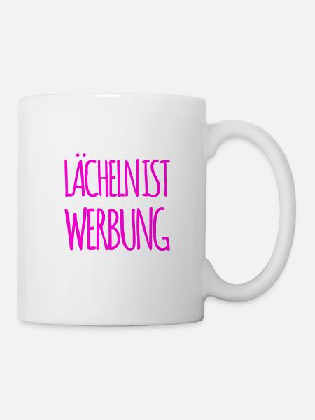 lächeln ist spitze - Tasse - Weiß