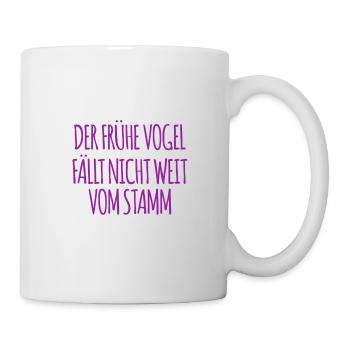 was macht der frühe Vogel - Tasse - Weiß - Rechts