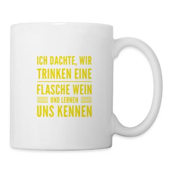Bock auf eine Flasche Wein? - Tasse - Weiß - Rechts