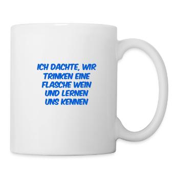 gemeinsam ein Flasche Wein trinken - Tasse - Weiß - Rechts